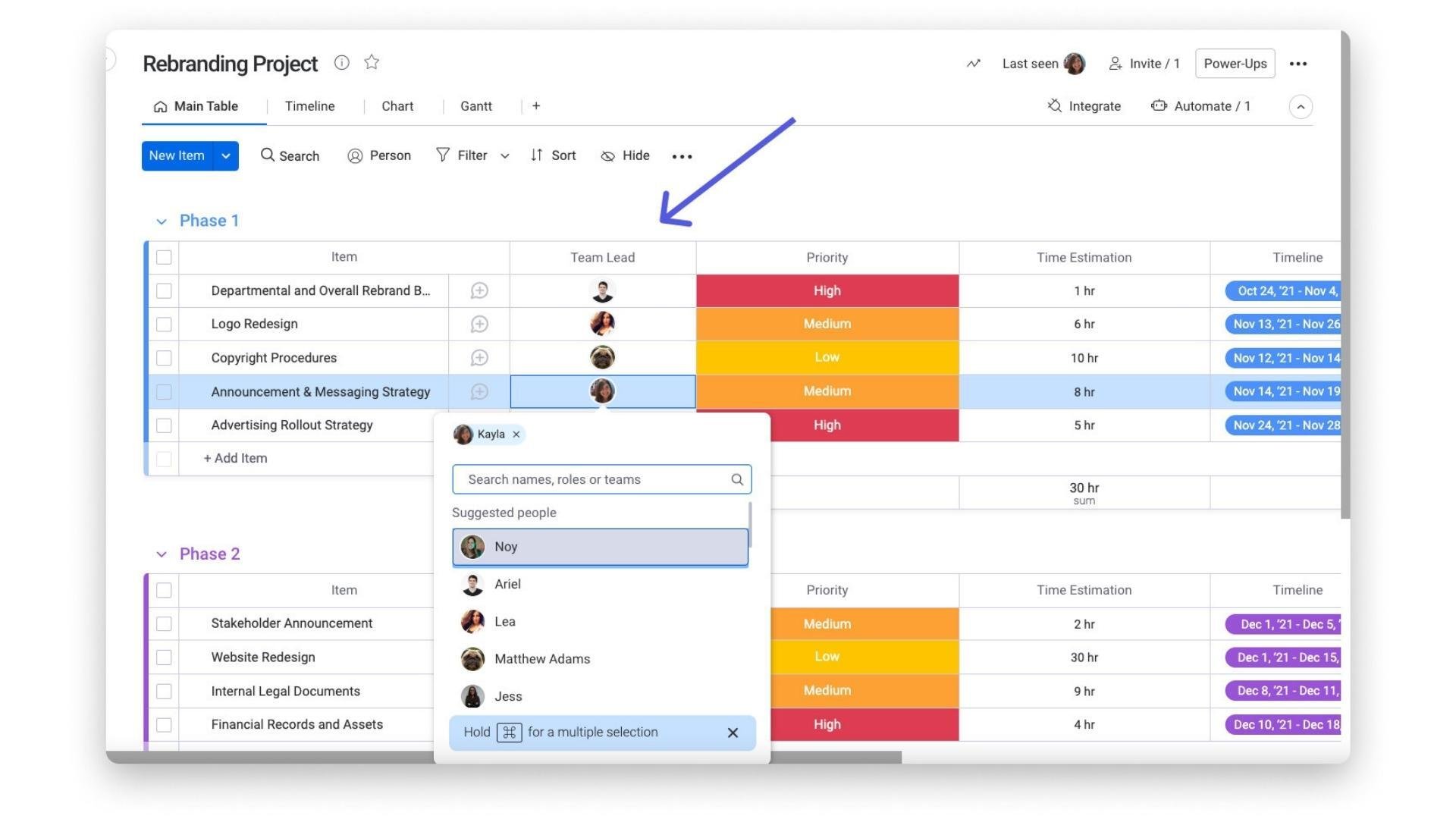 Gestione risorse monday.com