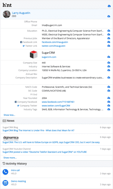 Hint-SugarCRM
