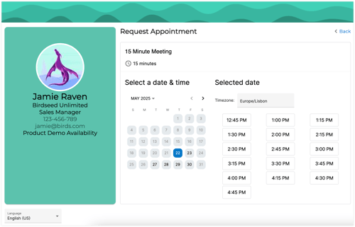 Meeting Scheduler Event Page 