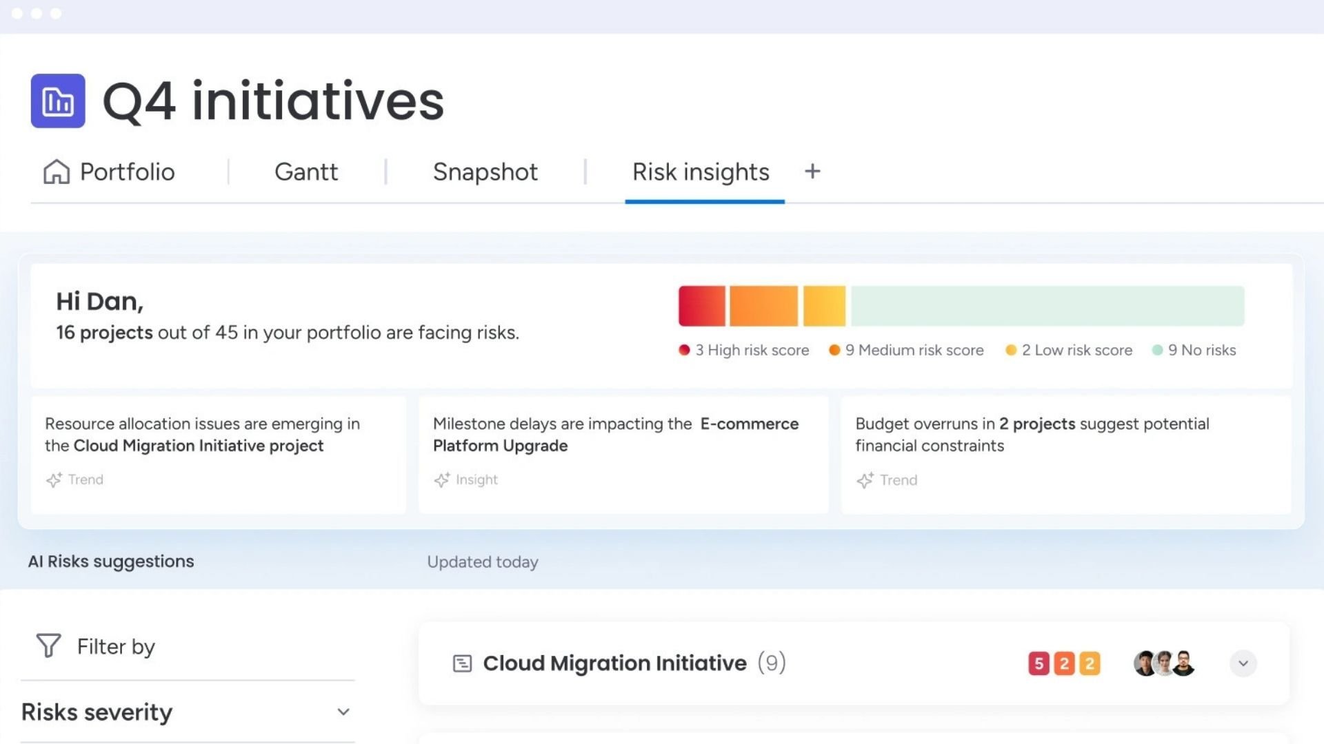 Risk managment dashboard monday.com