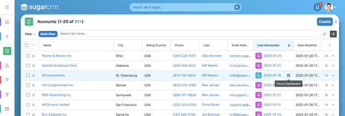 SugarCRM Last-Interaction-List-View