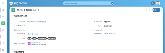 SugarCRM Last-Interaction-Record-View
