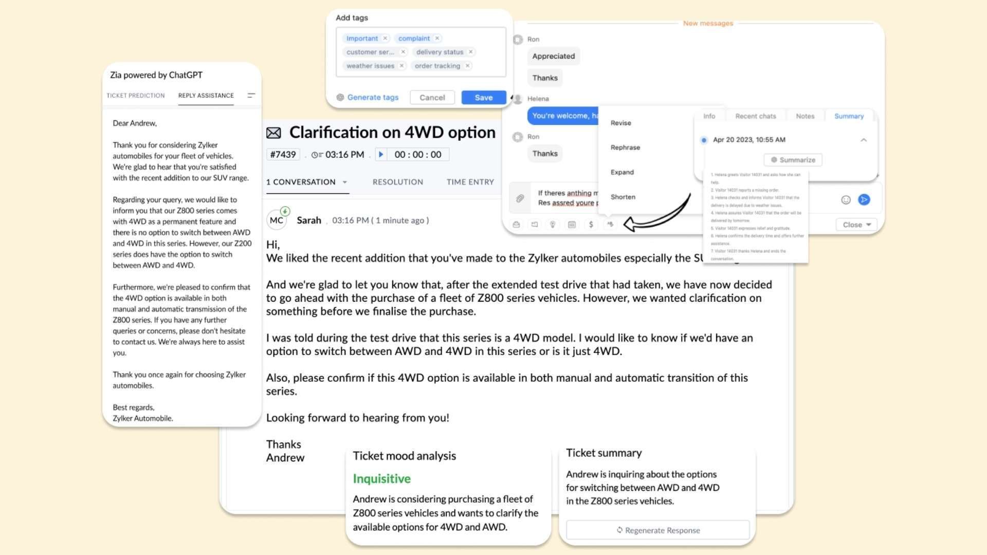 Zia Agents per Zoho Desk