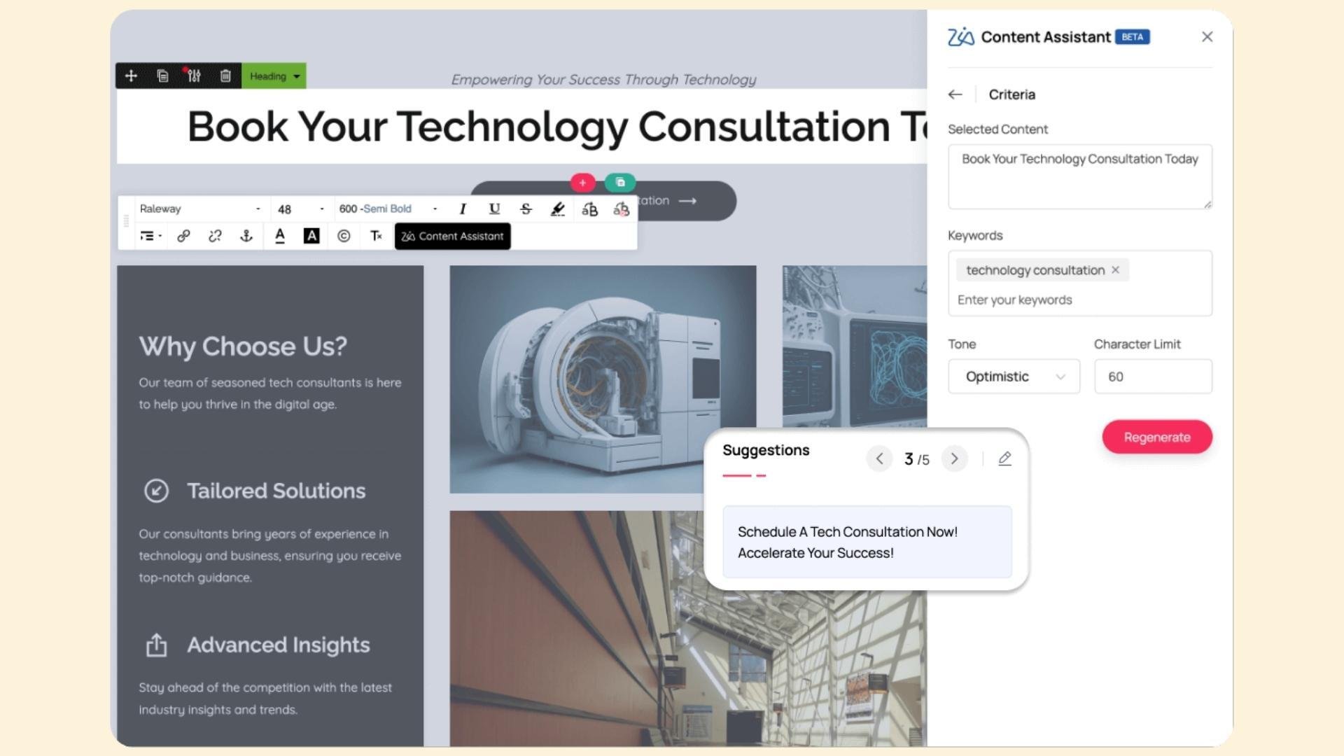 Zia Agents per creazione landing page