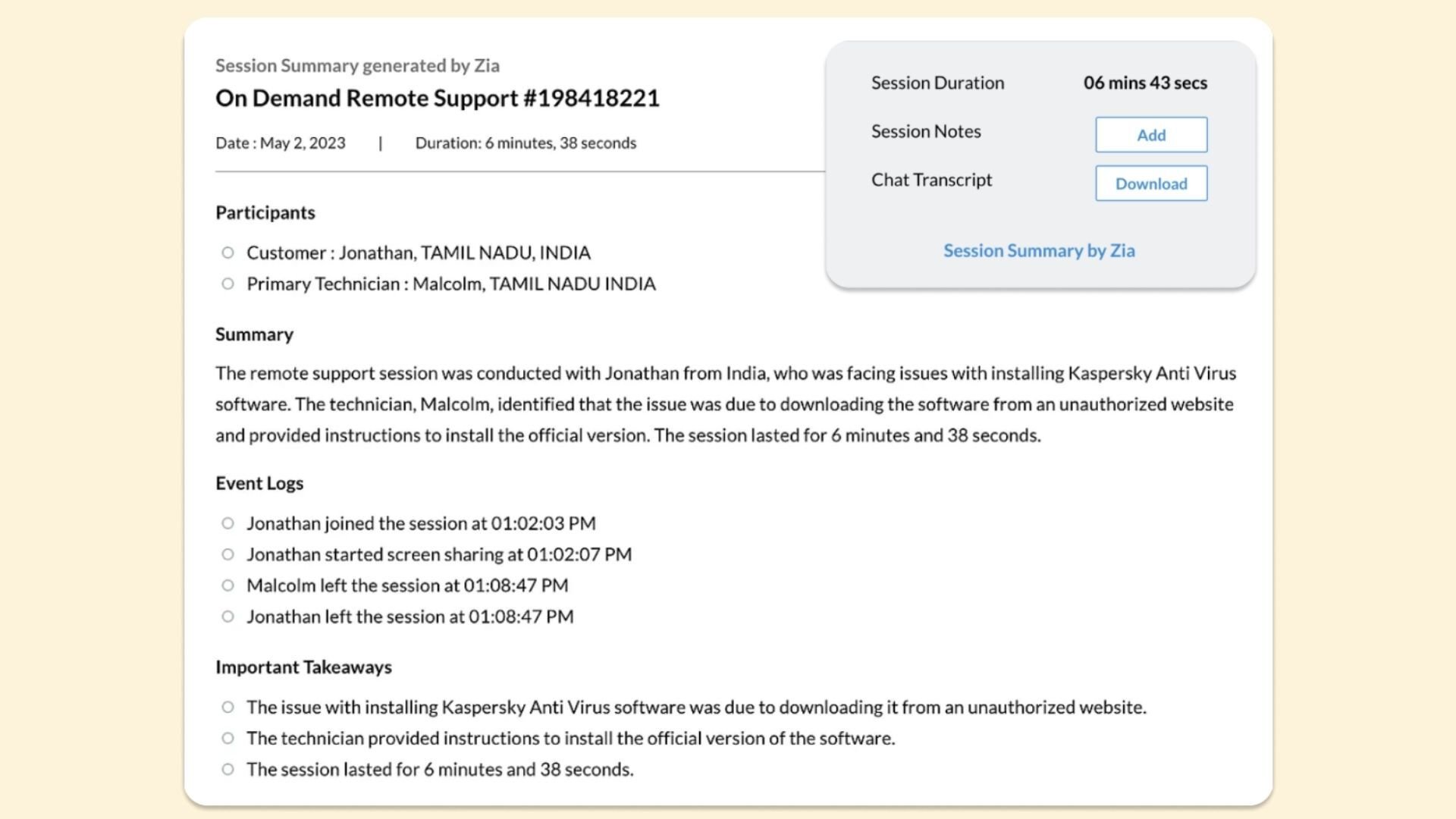 Zia Agents per il Customer Service