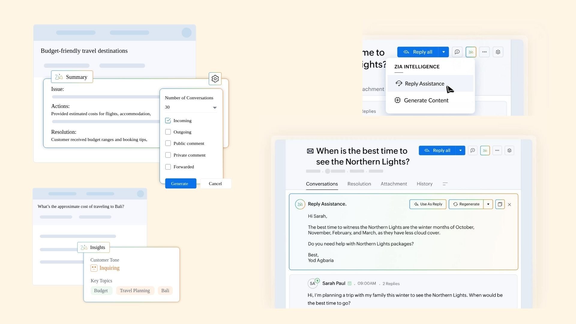 Zoho Desk - Zia Agents