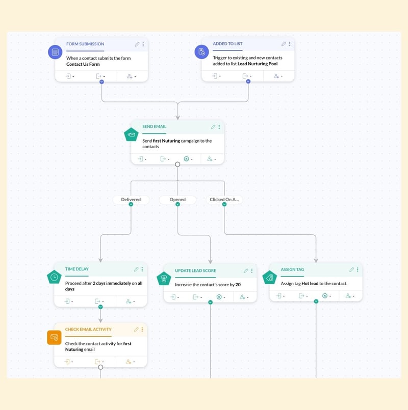Zoho Marketing Automation - Workflow educativo